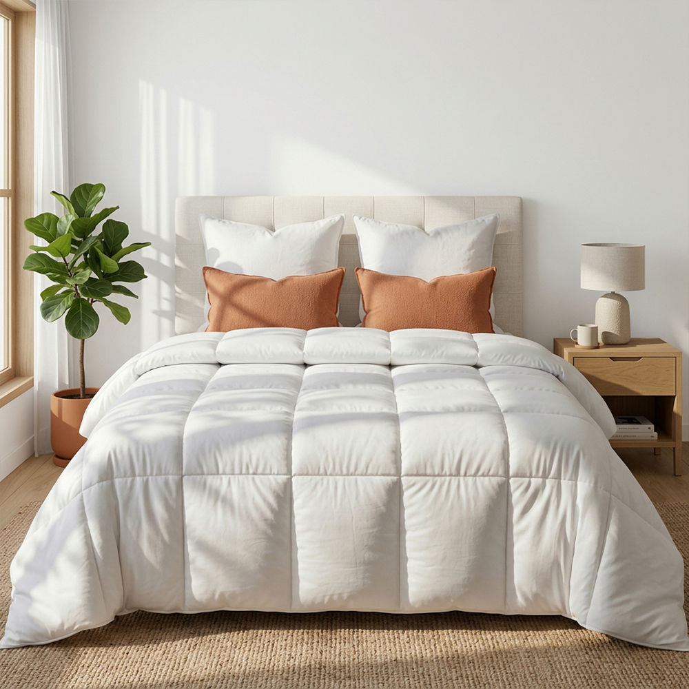 Acolchado RIETI By GADNIC 4 Estaciones Queen 230x240 Blanco Microfibra 