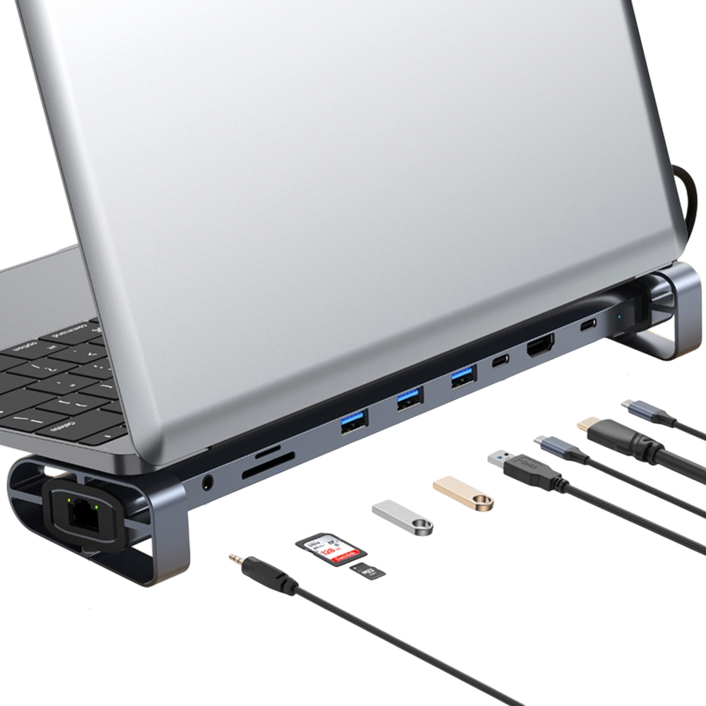 Hub USB C Gadnic ConnectPro10X  Adaptador 10 en 1 HDMI 4K