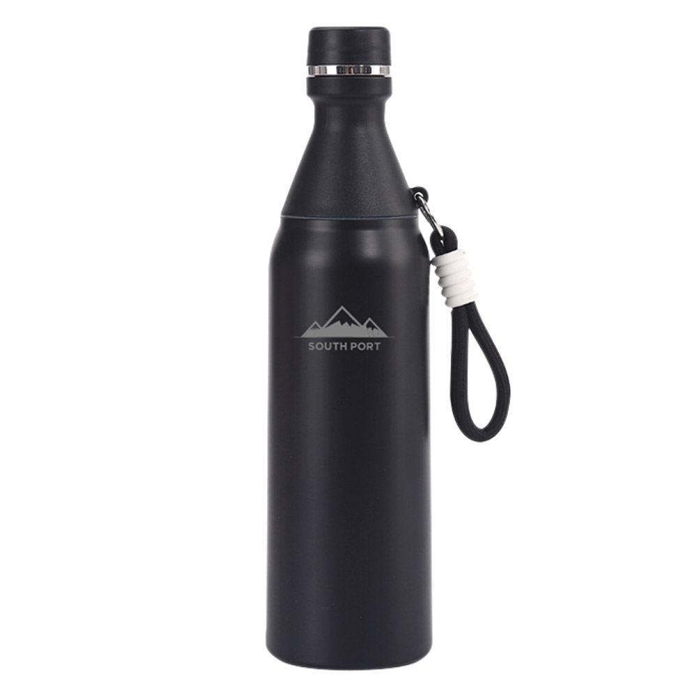 Botella Doble Capa Acero Inoxidable South Port By Gadnic 500 ml Con Tapa A Rosca + Soga