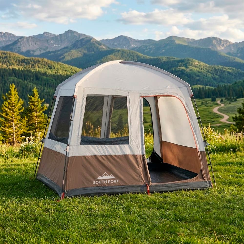 Carpa Refugio Camping South Port By Gadnic 6 Personas Impermeable Protección UV Cuerdas Reflectivas 