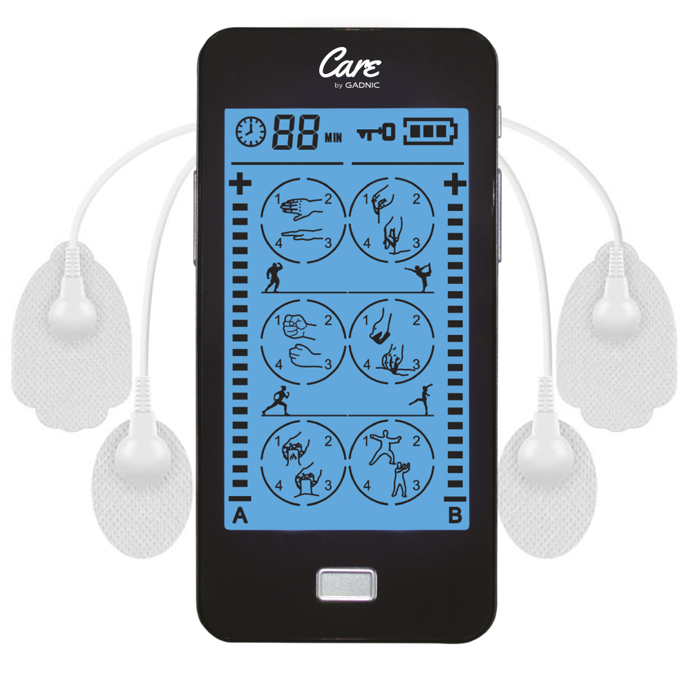 Electroestimulador Muscular Portatíl Gadnic Dos Canales Recargable 