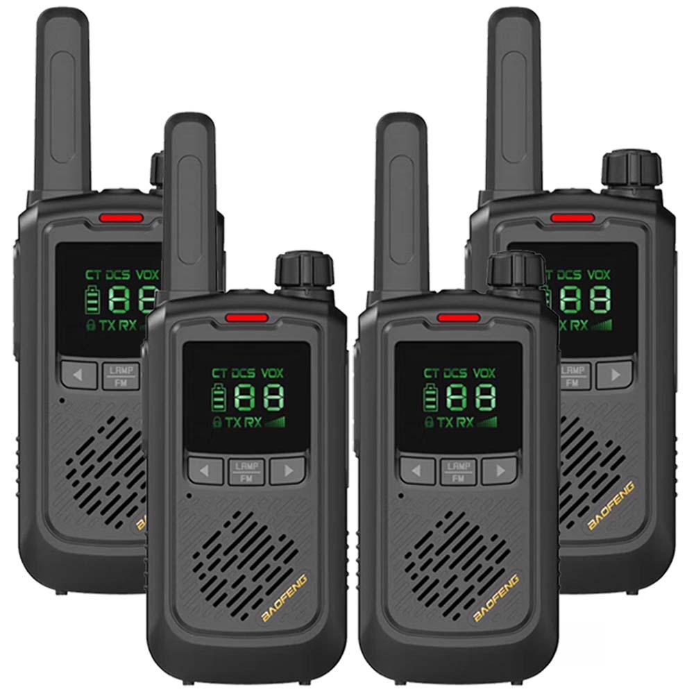 Handy Baofeng BF-T17 Kit x4 16CH UHF Display LCD + 8 Baterías y 4 Manos Libres