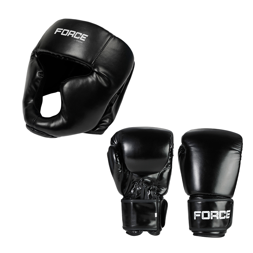 Kit Guantes Boxeo 14 Oz XL y Protector Cabezal Boxeo Force by Gadnic