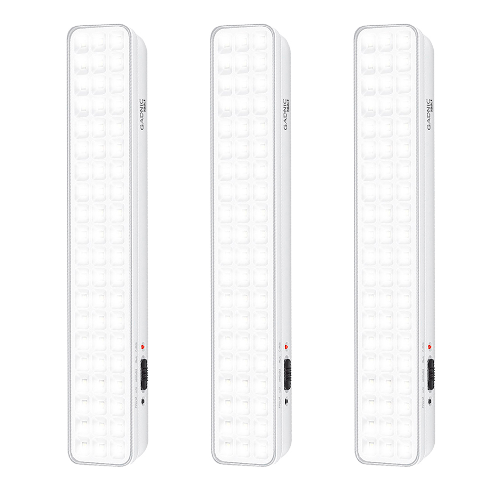 Kit x3 Luces De Emergencia Gadnic LED Recargable Automática 60 LEDs Seguridad