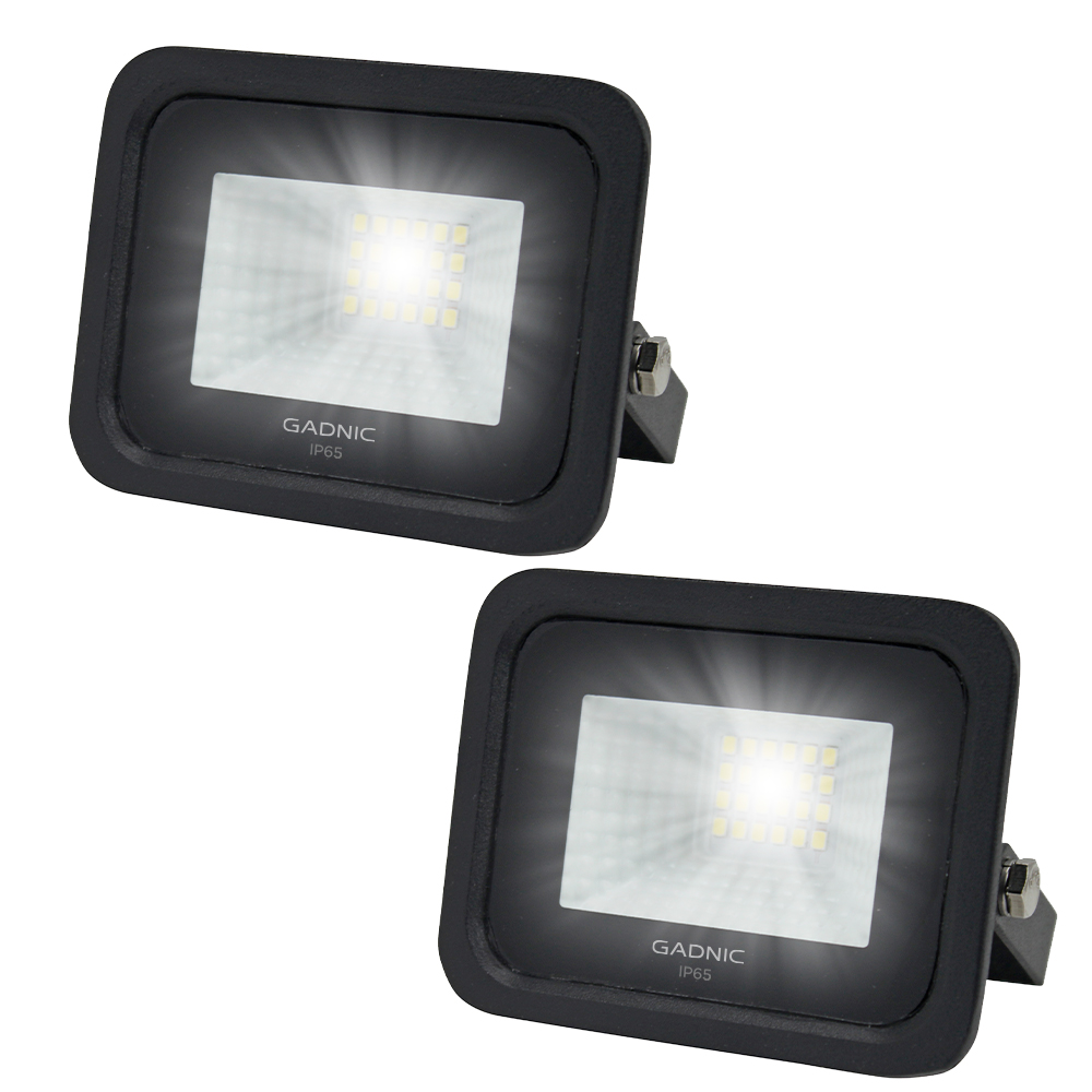 Kit x 2 Reflectores Led Blanco 20W Exteriores/Interiores