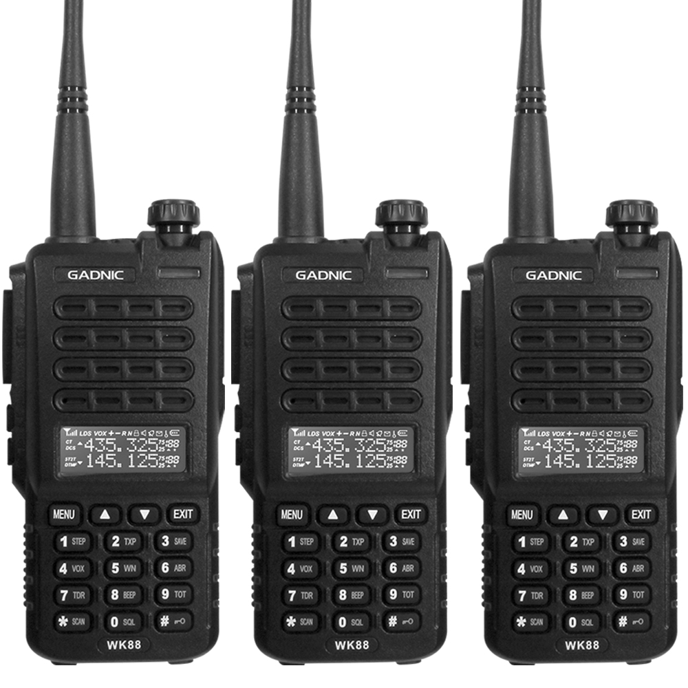 Handy Gadnic WK88 Kit x3 Bi-Banda 10w 128CH Hasta 12km + 6 Baterías y 3 Manos Libres