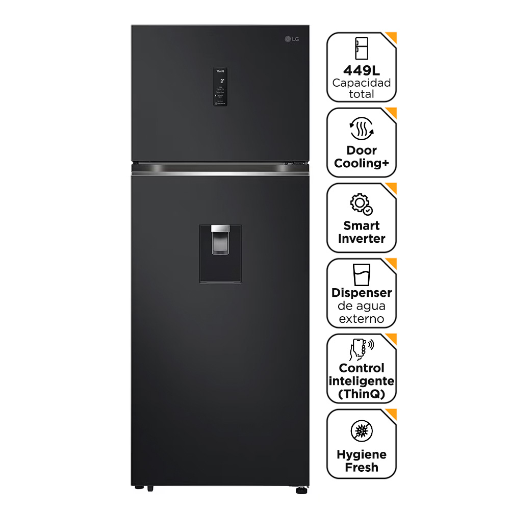 Heladera LG VT45APMC 449L Top Freezer Door Cooling Smart Inverter WiFi 