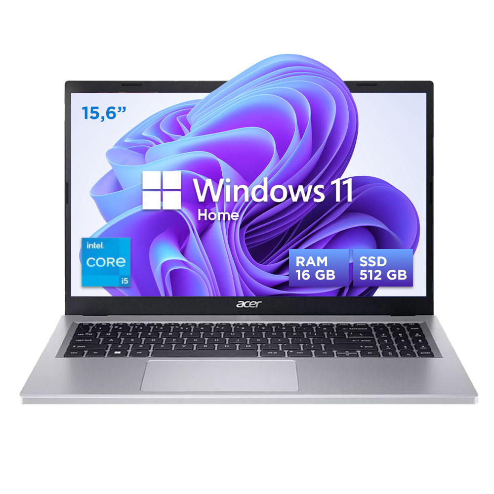 Notebook Acer Aspire A315 Intel Core i5 16GB RAM 512GB SSD Pantalla 15.6 Pulgadas Full HD
