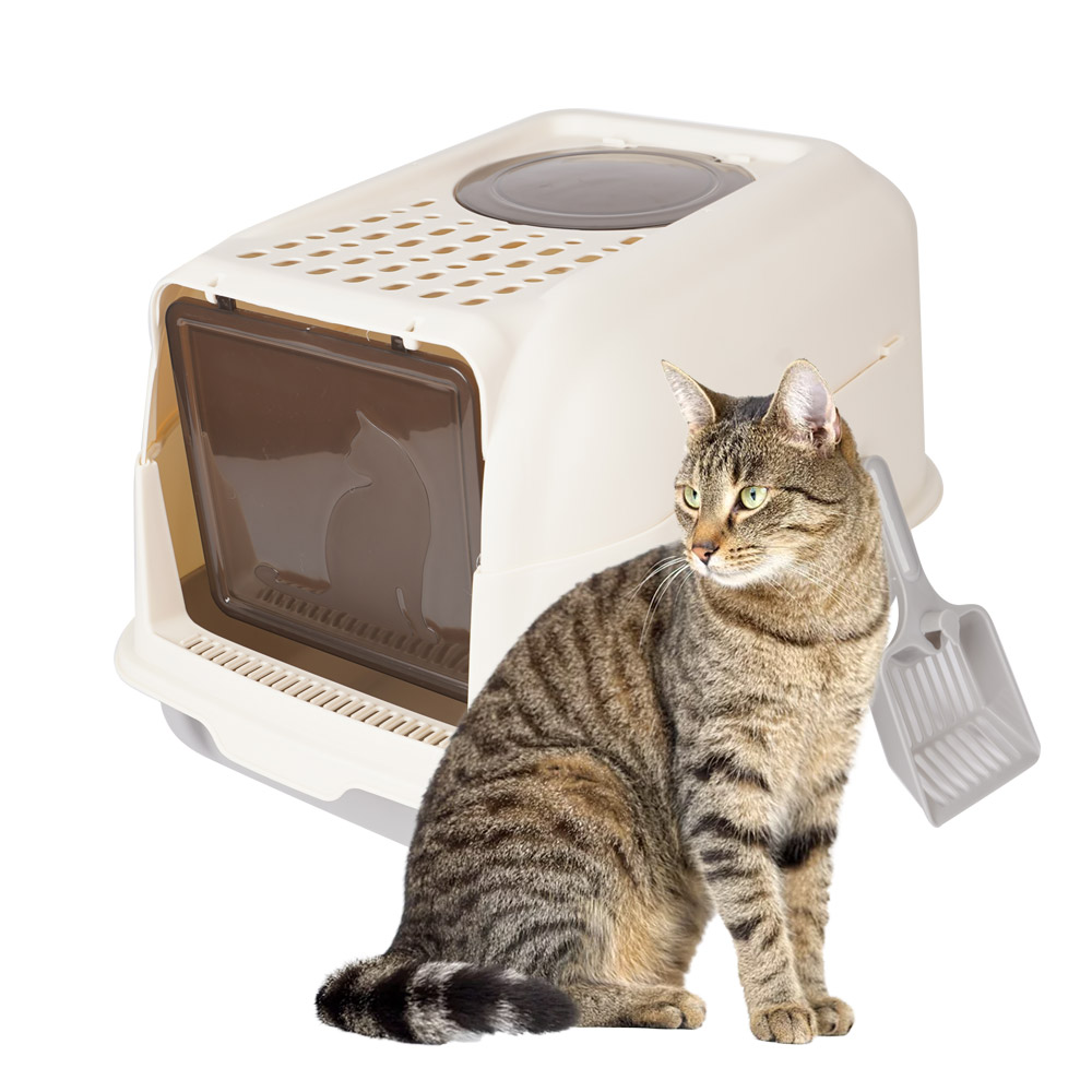  Arenero Cerrado Para Gatos Gadnic PEPT02 Litera Bandeja Anti Olor Con Pala Ventilación