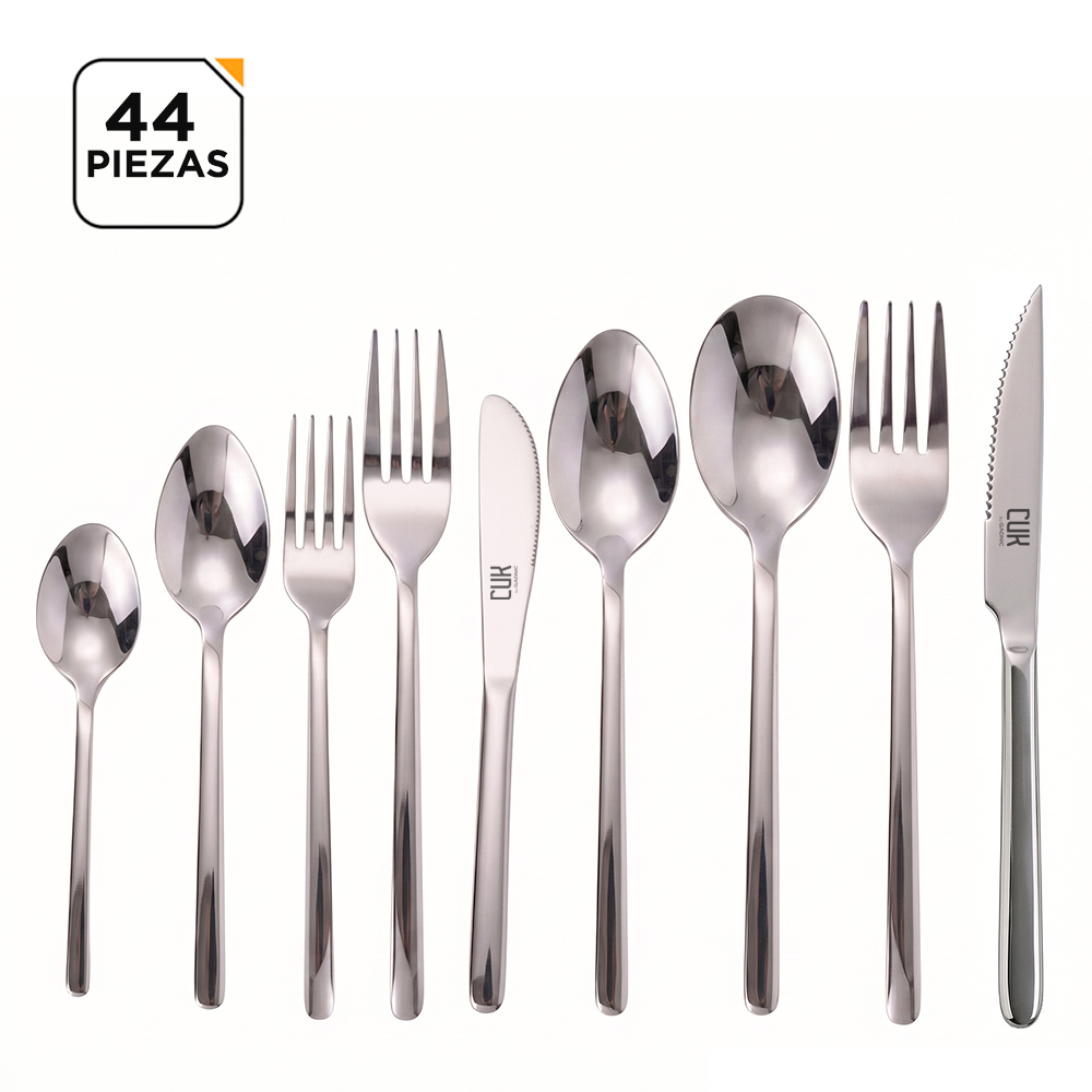 Juego de Cubiertos 44 Piezas Cuk by Gadnic Acero Inoxidable