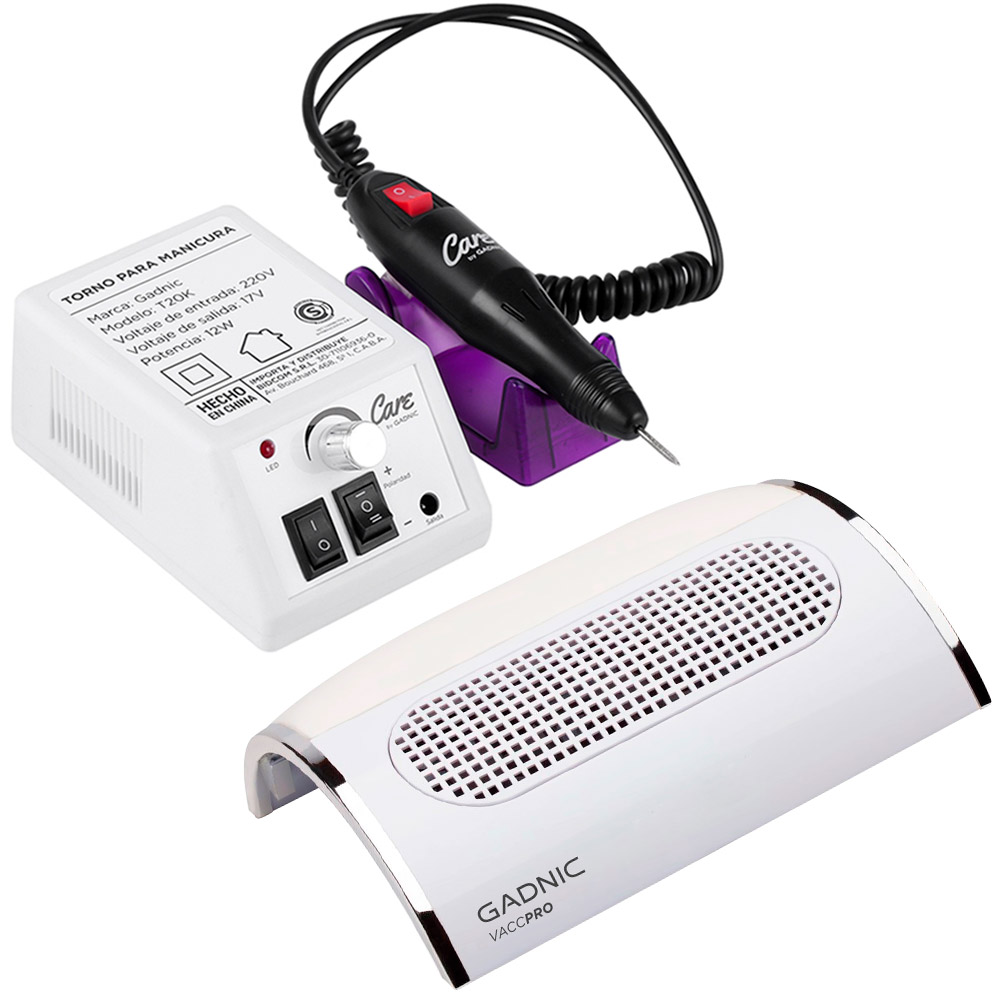 Kit Extractor De Polvo Para Uñas + Torno Manicura Gadnic
