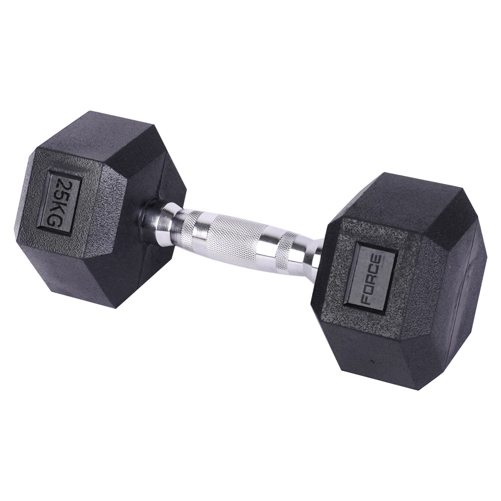 Mancuerna Hexagonal Force By Gadnic 25 Kg Agarre Seguro